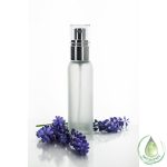 Matt üvegflakon ezüst/ fehér szórófejjel 50 ml