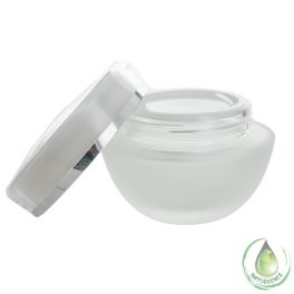 Dekoratív kozmetikai üvegtégely ezüst csíkkal 50 ml
